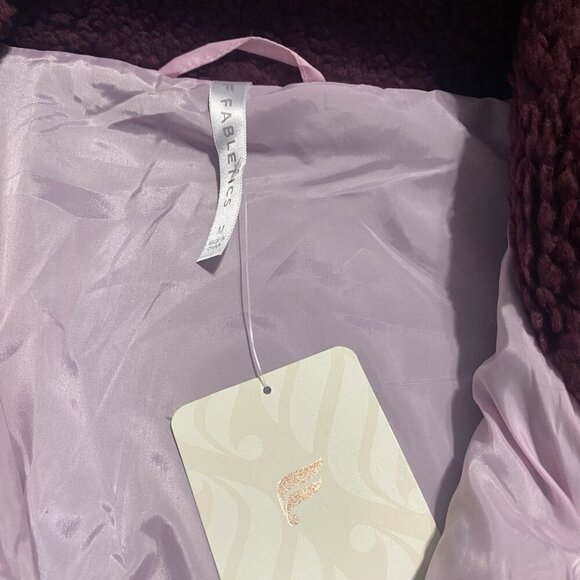 New Fabletics Tahoe Teddy Relaxed Fit Snap Closer Jacket Purple Medium - Picture 4 of 5